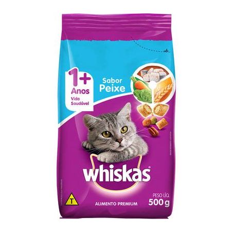 RACAO WHISKAS PEIXE C/DELICROCS 500G