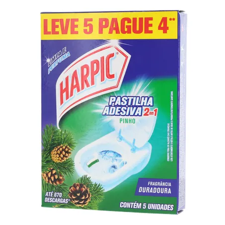 Pastilha adesiva harpic pinho com 5 360-2
