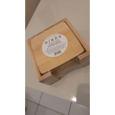 JOGO DE PORTA COPOS OIKOS QUADRADO BAMBU 6UN (100286)