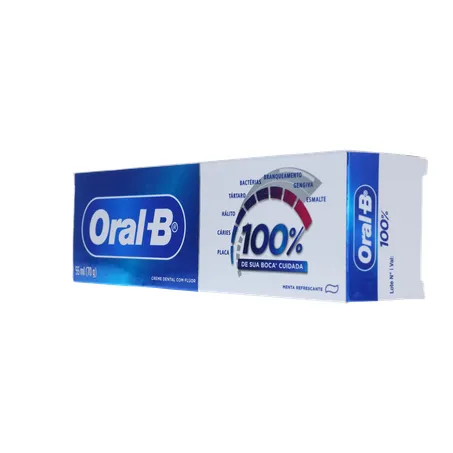 Creme Dental Oral-B 100% Com Flúor Menta Refrescante 70g 
  360-5