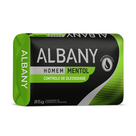 Sabonete Albany Em Barra Antibac Homem Mentol 80g 
 
