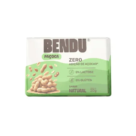 Paçoca Bendu Sabor Natural Zero Açúcar 20g