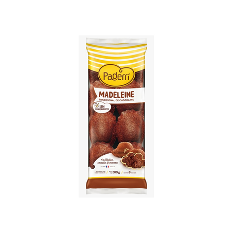 Bolo Madeleine de Chocolate Tradicional Paderri 200G