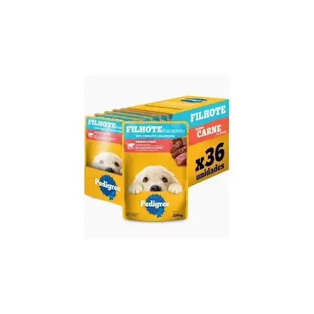 Alimento para Cães Filhotes Pedigree Carne Ao Molho Sachê 100gr