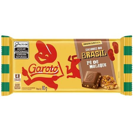 Chocolate garoto sabor pé-de-moleque 80g