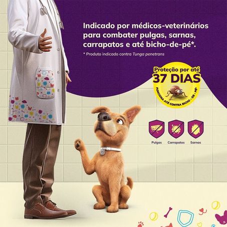 Antiparasitário Defenza Comprimido Mastigável de 400mg para Cães de 20 a 40kg - MSD Saúde Animal 360-4