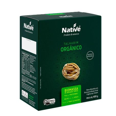 Macarrão Talharim Orgânico Native Biomassa de Banana Verde Embalagem 400G