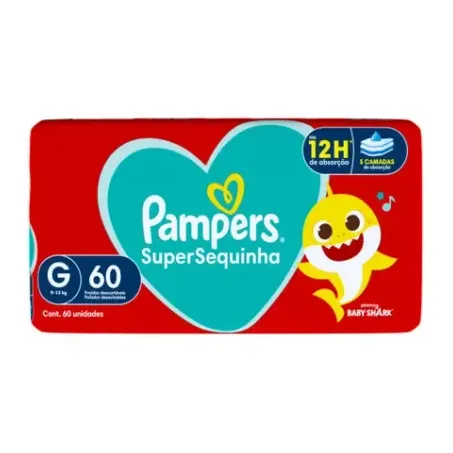 Fralda pampers supersequinha g c/60un