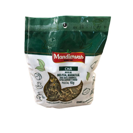 Chá Mandiervas Misto Melissa e Maracujá Pacote 40g 
 