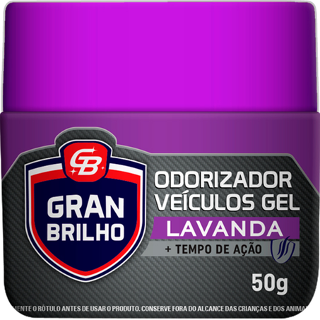 Odorizador gel automotivo car gran brilho saif 50g lavanda