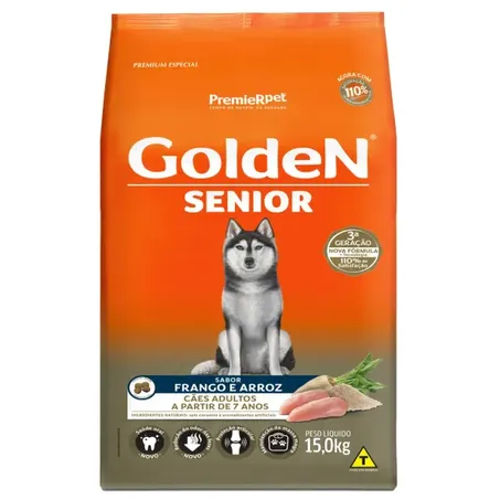 Ração Golden Fórmula para Cães Sênior Sabor Frango e Arroz 15Kg 360-1