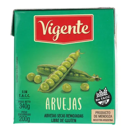 ERVILHA EM CONSERVA IMPORTADO DA ARGENTINA VIGENTE TP 203G 360-1