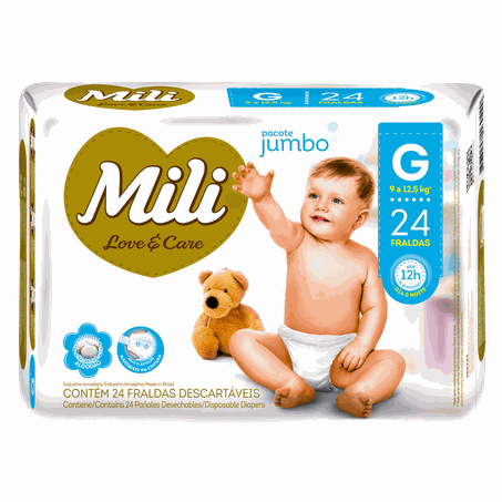 FRALDA MILI LOVE CARE JUMBO G C/24