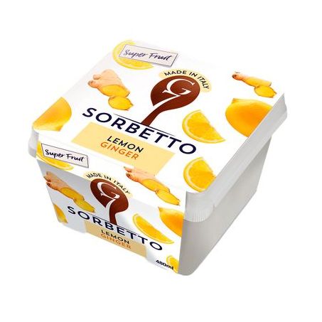 Sorvete italiano g7 limão/gengibre sem arom,baixa caloria, z/gl z/lac 480ml