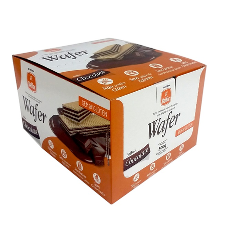 Biscoito Wafer Chocolate Belfar 50g