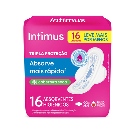 ABSORVENTE INTIMUS GEL TRIPLA PROTECAO SECA C/ ABAS