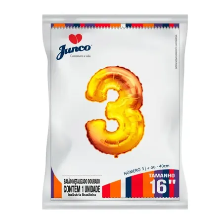 Balao Junco Metalizado 40cm N3 Dourado