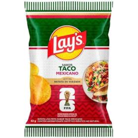 Salgadinho batata lays 62g taco mexicano