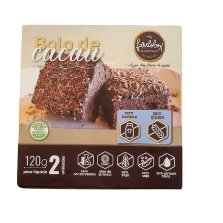 Bolo Cacau Sem Glúten Sem Lactose Farelobox 120g