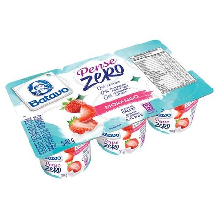 Bandeja batavo 540g pense zero sabor morango