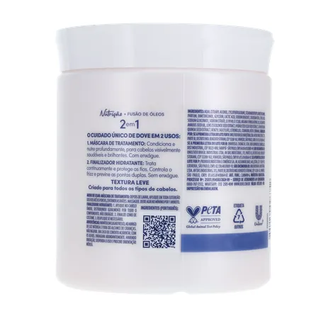 MÁSCARA TRATAMENTO DOVE 2 EM 1 NUTRIÇÃO + TRI ÓLEOS 500G 360-2