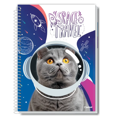 Caderno credeal grande capa dura 80 folhas mimo espiral
