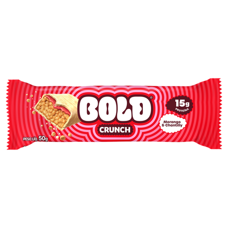 Barra de Proteína Bold Crunch Morango e Chantilly 50g