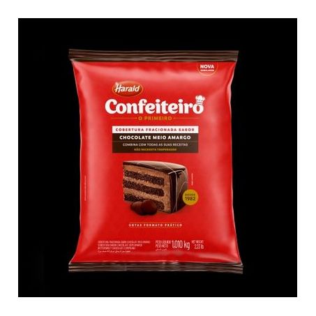 Gotas harald confeiteiro 1.01kg meio amargo