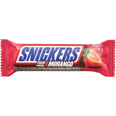 Chocolate barrinha snickers morango 42g