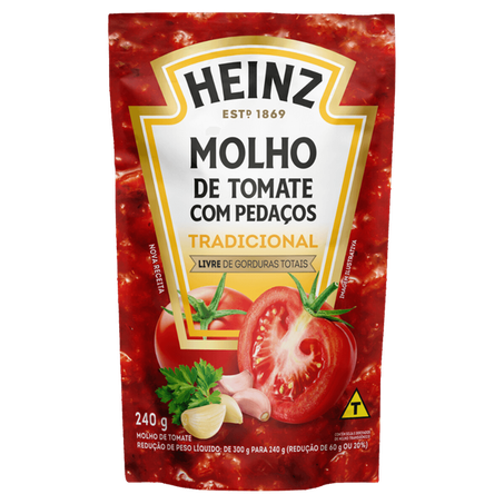 MOLHO TOMATE HEINZ TRADICIONAL COM PEDACOS POUCH 240 G