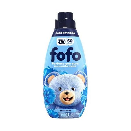 Amaciante de Roupas Concentrado Fofo Azul Tudão Frasco 1lt
