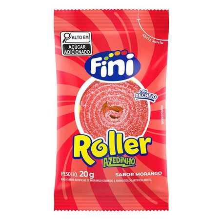 Goma Fini 20g Tiras Roller Morango