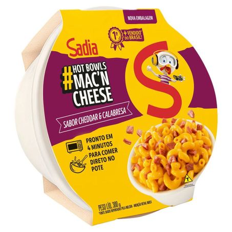 Mac´n cheese cheddar e calabresa sadia 300g