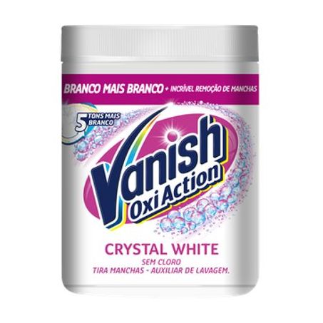 Tira-Manchas Pó Roupas Brancas Vanish Oxi Action Crystal White Pote 450gr