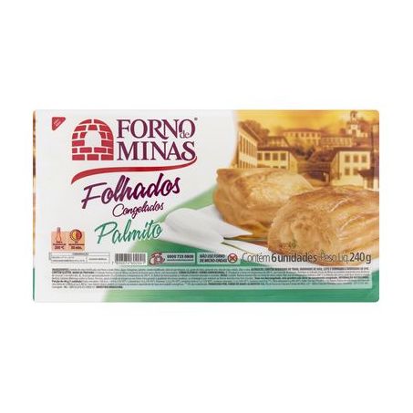 Folhado Congelado Forno de Minas Palmito Embalagem 240G