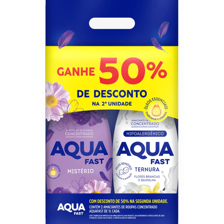 Kit Amaciante Concentrado Aquafast com 2 Unidades de 1L Cada