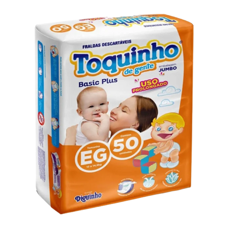 Fralda toquinho de gente jumbo tamanho eg 50un