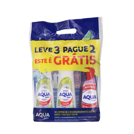Kit aquafast desengordurante+multiuso 3un