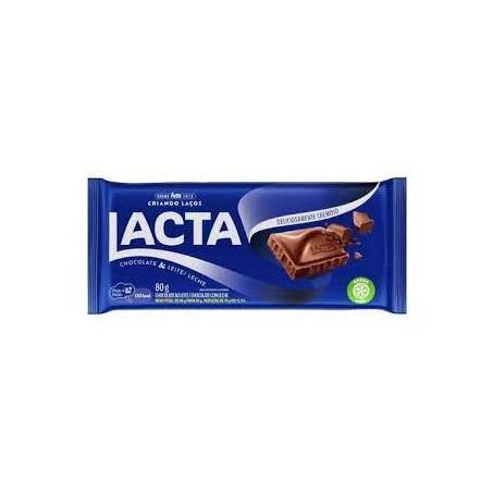 CHOC LACTA AO LEITE 80G