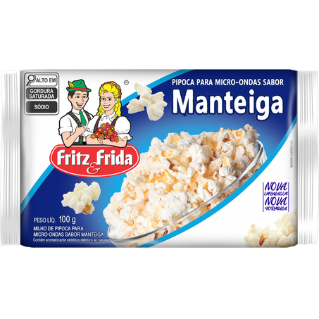 Pipoca fritz & frida micro 100g manteiga