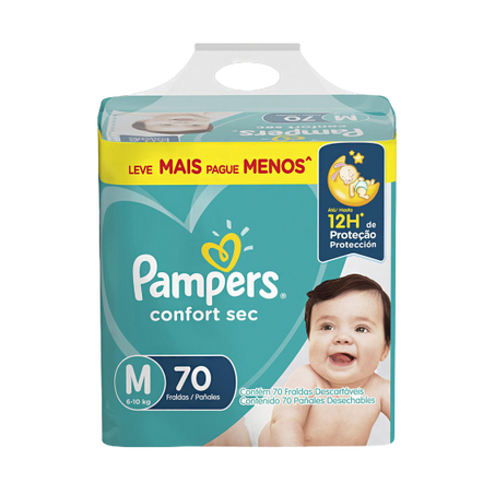 PAMPERS FRALDA CONFORTSEC M 70UN