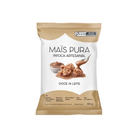 Pipoca Artesanal Mais Pura Doce De Leite 100g