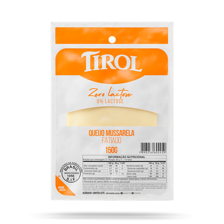 Queijo Mussarela Fatiado Zero Lactose Tirol 150g