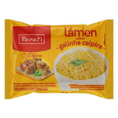Macarrão instantâneo lámen galinha caipira parati