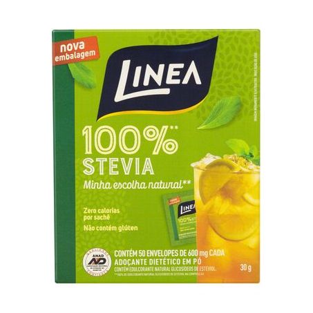 Adoçante em Pó Linea Stevia 50 Envelopes Caixa 30G