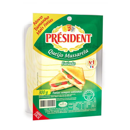 Queijo Président 300g - Mussarela - Fatiado