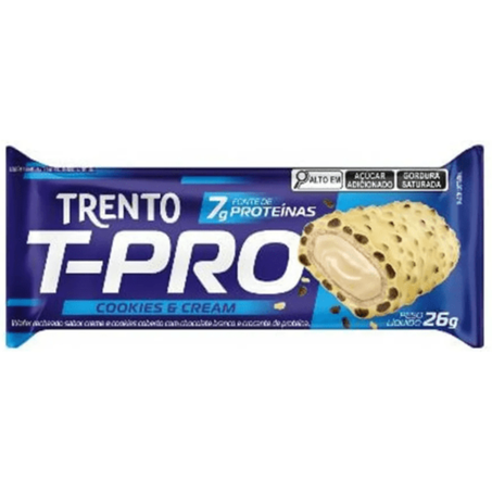 Chocolate barrinha trento t-pro 26g cookies cream (unidade)