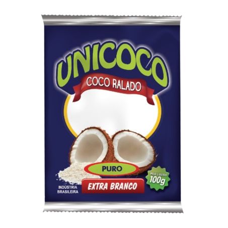Coco Ralado Unicoco Puro Embalagem 100G