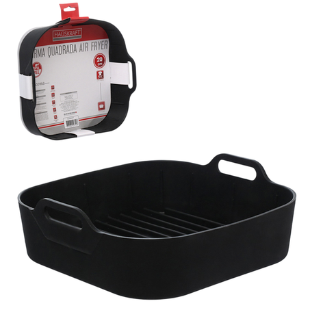 Forma de Silicone Quadrada C /Alça Para Air Fryer / Fritadeira Elétrica HAUSKRAFT 20X7cm