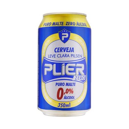 Cerveja sem álcool pilsen plier lata 350ml